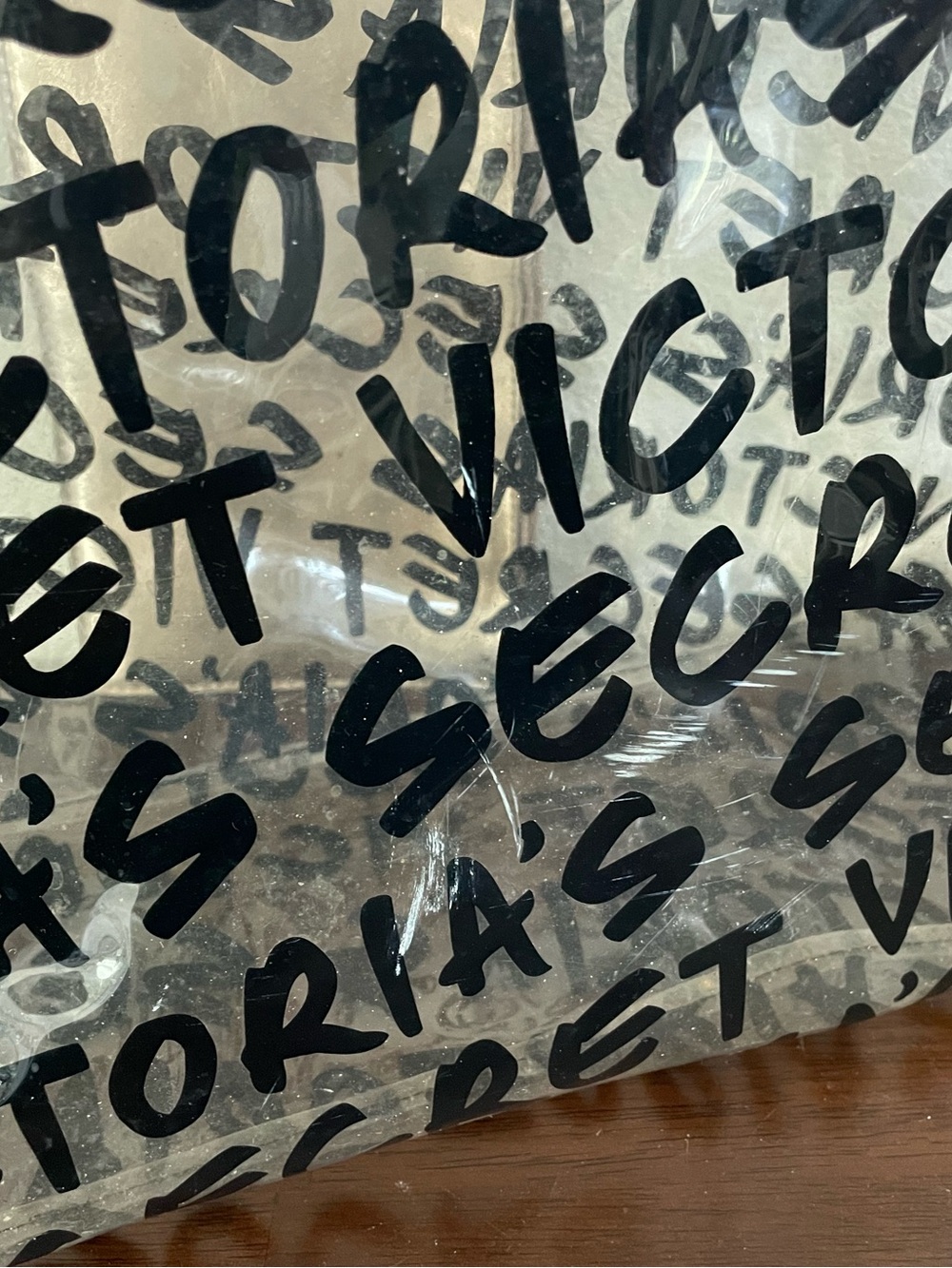Victoria's Secret Clear Tote with Metallic Rose Handles and Gold Bows - Picture 5 of 6
